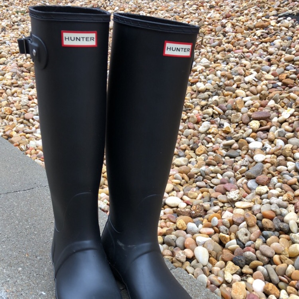 Black hunter boots- size 8